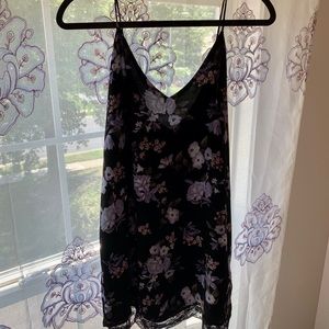 Black floral dress w/ lace detail